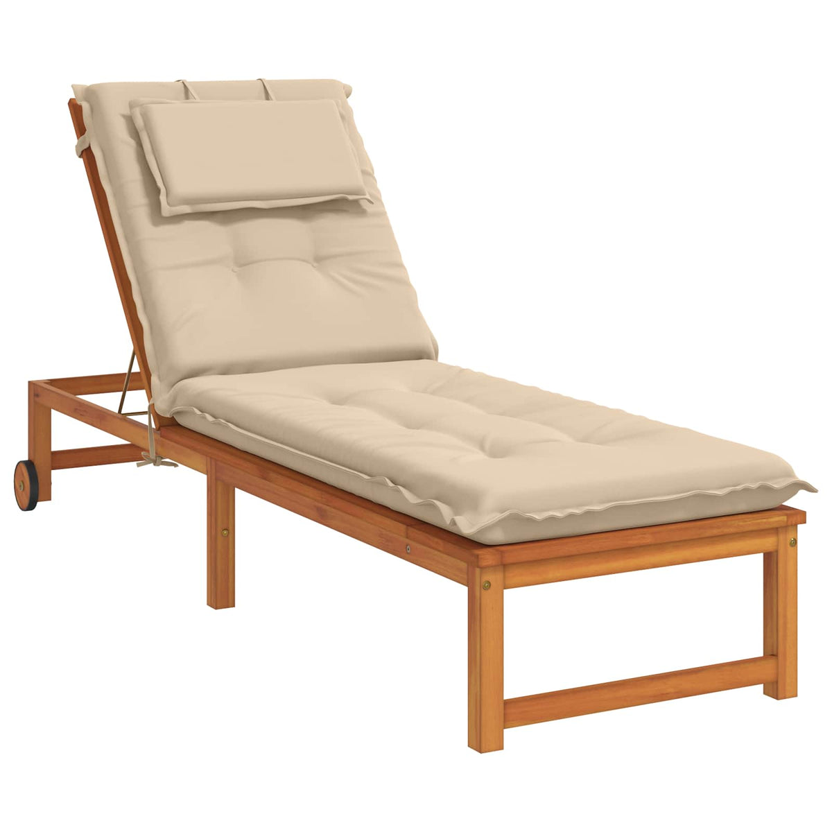 Sunlounger Cushion GEMERT 100% Polyester Cream 190 x 50 x 9 cm