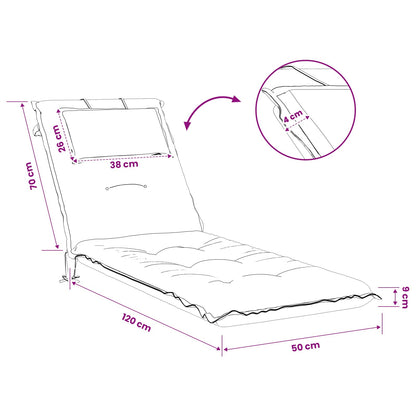 Sunlounger Cushion GEMERT 100% Polyester Cream 190 x 50 x 9 cm