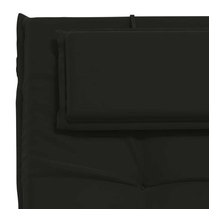 Sunlounger Cushion GEMERT 100% Polyester Black 190 x 50 x 9 cm