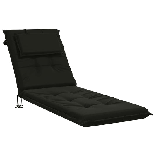 Sunlounger Cushion GEMERT 100% Polyester Black 190 x 50 x 9 cm