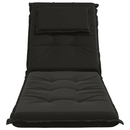 Sunlounger Cushion GEMERT 100% Polyester Black 190 x 50 x 9 cm