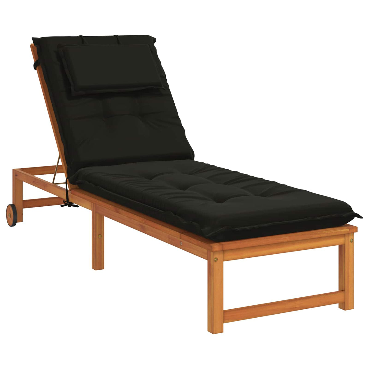 Sunlounger Cushion GEMERT 100% Polyester Black 190 x 50 x 9 cm