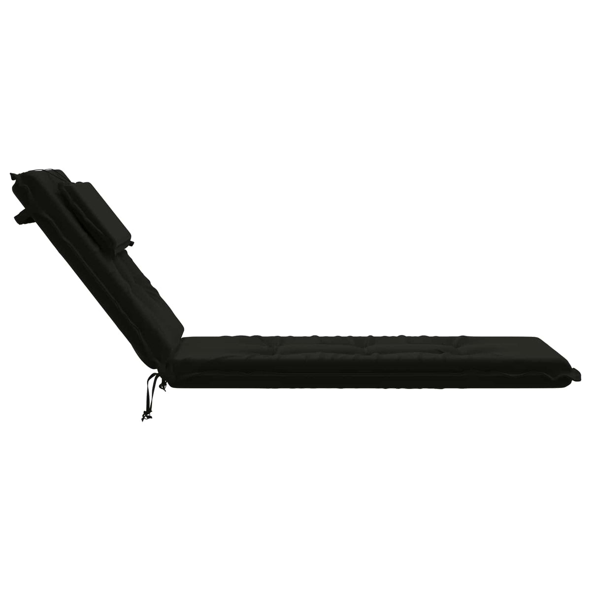 Sunlounger Cushion GEMERT 100% Polyester Black 190 x 50 x 9 cm