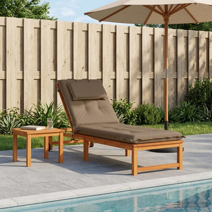 Sunlounger Cushion GEMERT 100% Polyester Taupe 190 x 50 x 9 cm