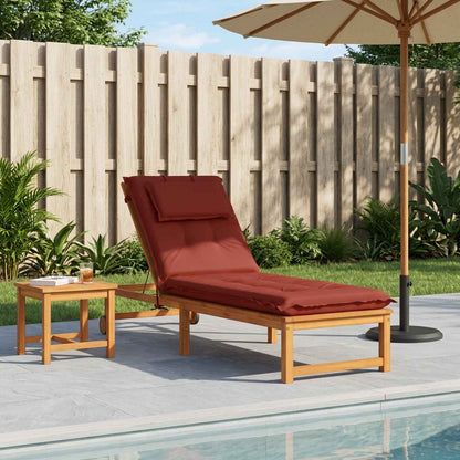 Sunlounger Cushion GEMERT 100% Polyester Red 190 x 50 x 9 cm
