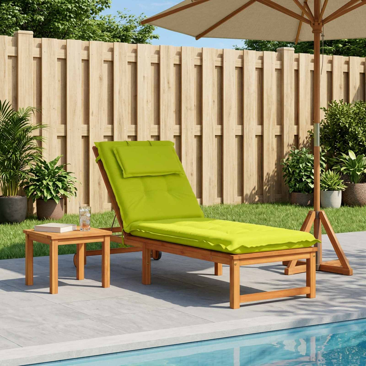 Sunlounger Cushion GEMERT 100% Polyester Bright Green