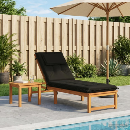 Sunlounger Cushion GEMERT 100% Polyester Black 190 x 50 x 9 cm