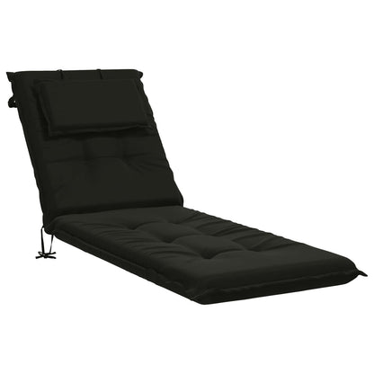Sunlounger Cushion GEMERT 100% Polyester Black 190 x 60 x 9 cm