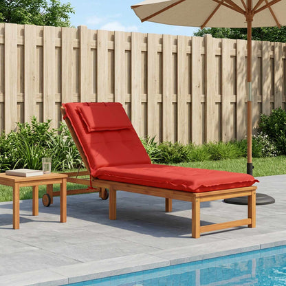 Sunlounger Cushion GEMERT 100% Polyester Red 190 x 50 x 9 cm