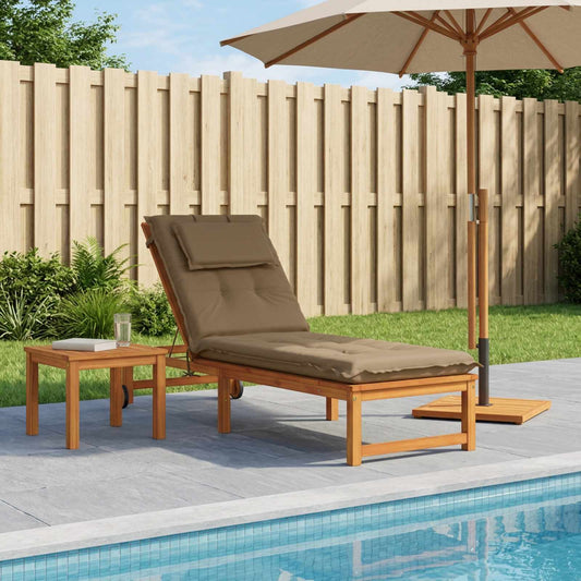 Sunlounger Cushion GEMERT 100% Polyester Taupe 190 x 60 x 9 cm