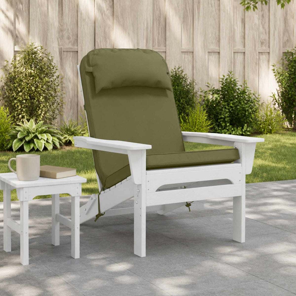 Sun Lounger Cushion 100% Polyester Olive Green 55 x 124 x 5 cm