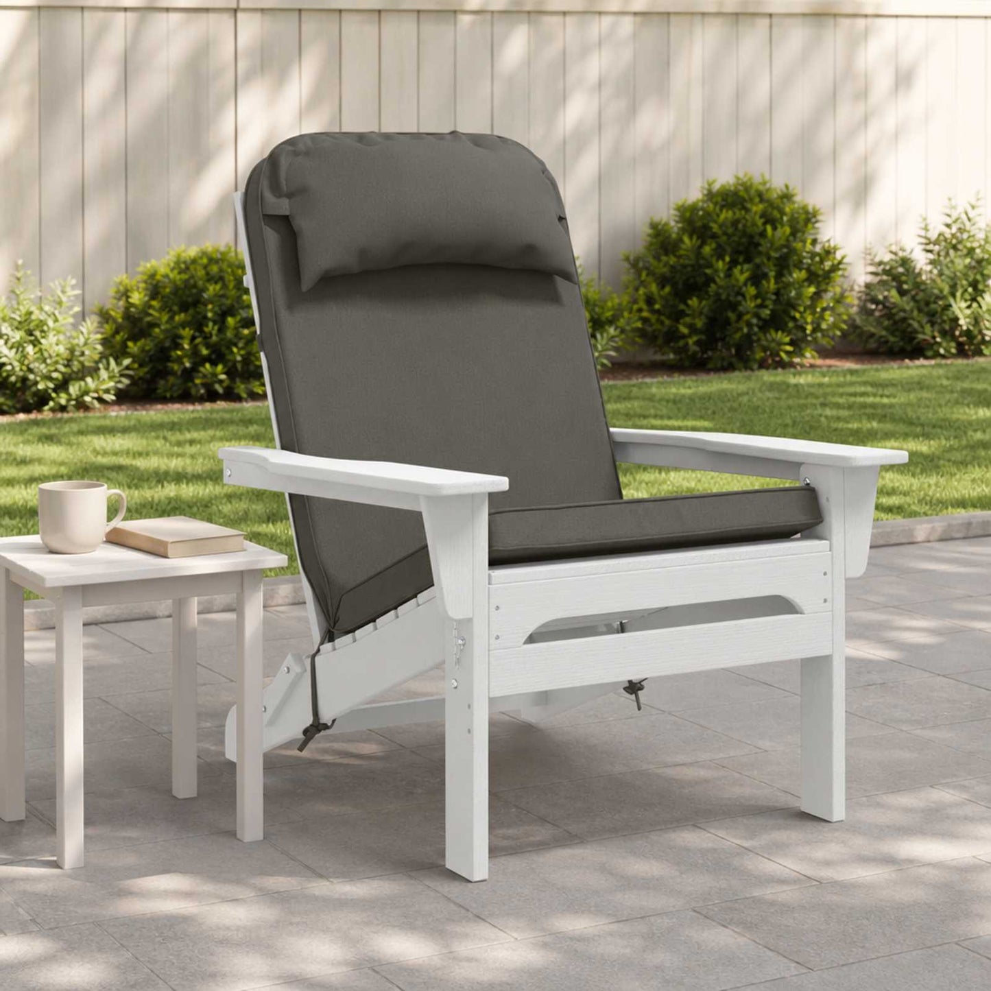 Sun Lounger Cushion 100% Polyester Grey 55 x 124 x 5 cm