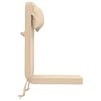 Sun Lounger Cushion 100% Polyester Cream 55 x 124 x 5 cm
