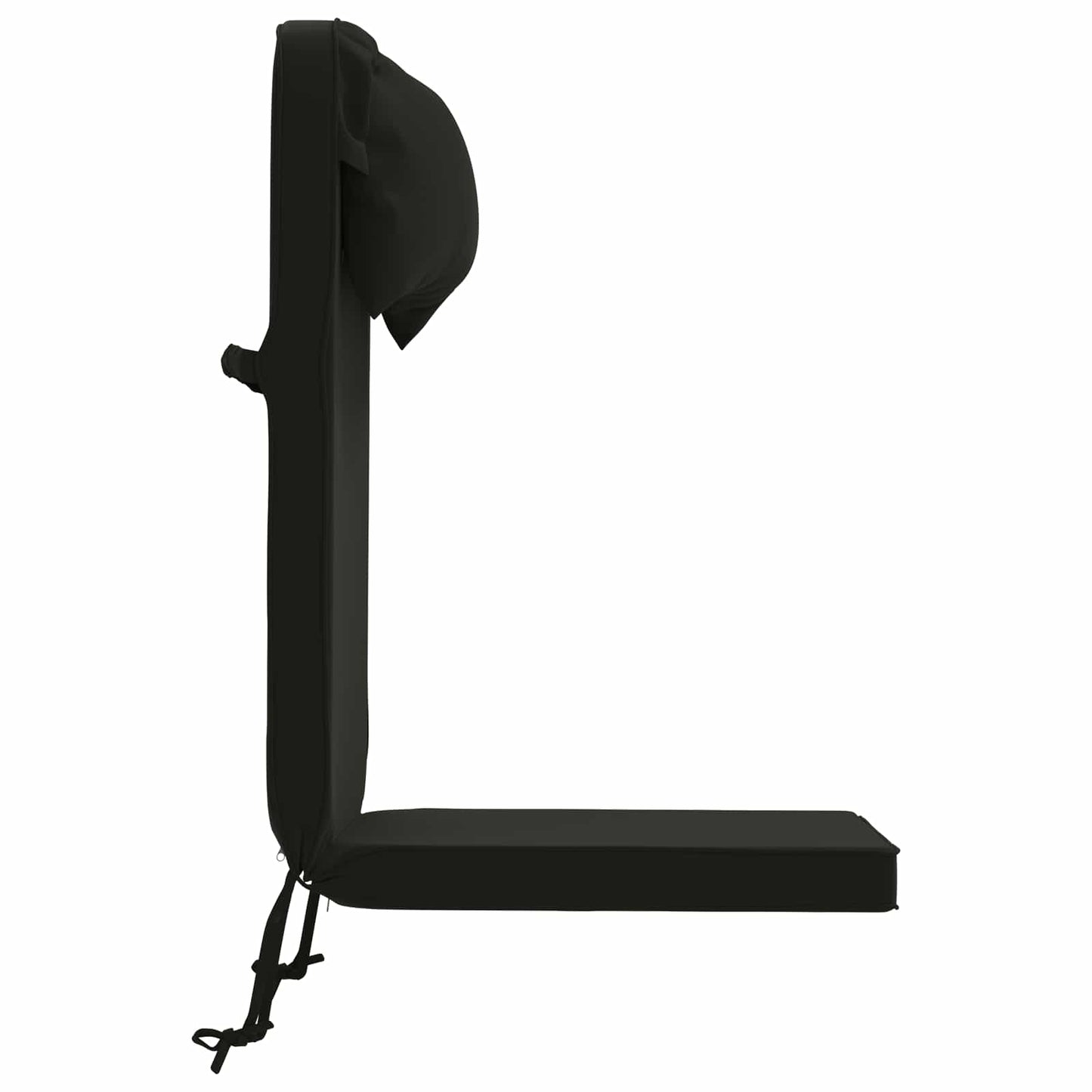 Sun Lounger Cushion 100% Polyester Black 55 x 124 x 5 cm