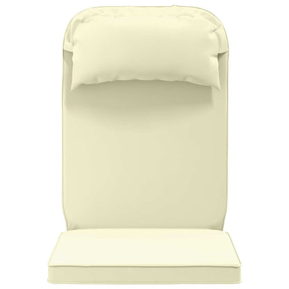 Sun Lounger Cushion 100% Polyester Cream 55 x 124 x 5 cm