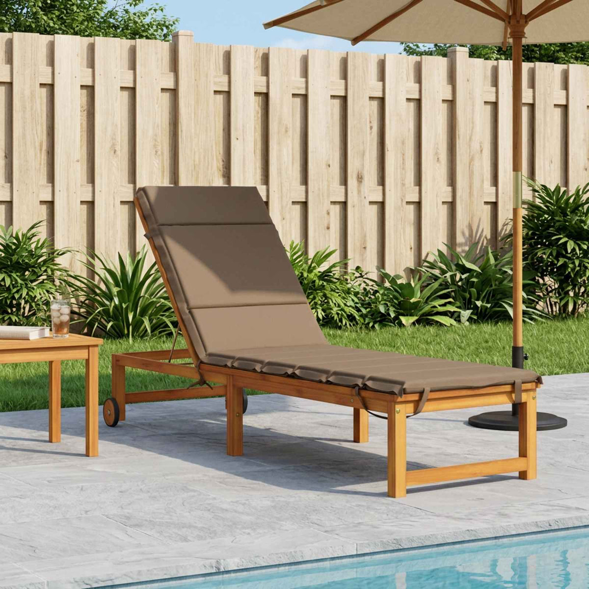 Sunlounger Cushion GEMERT 100% Polyester Taupe 200 x 55 x 3 cm