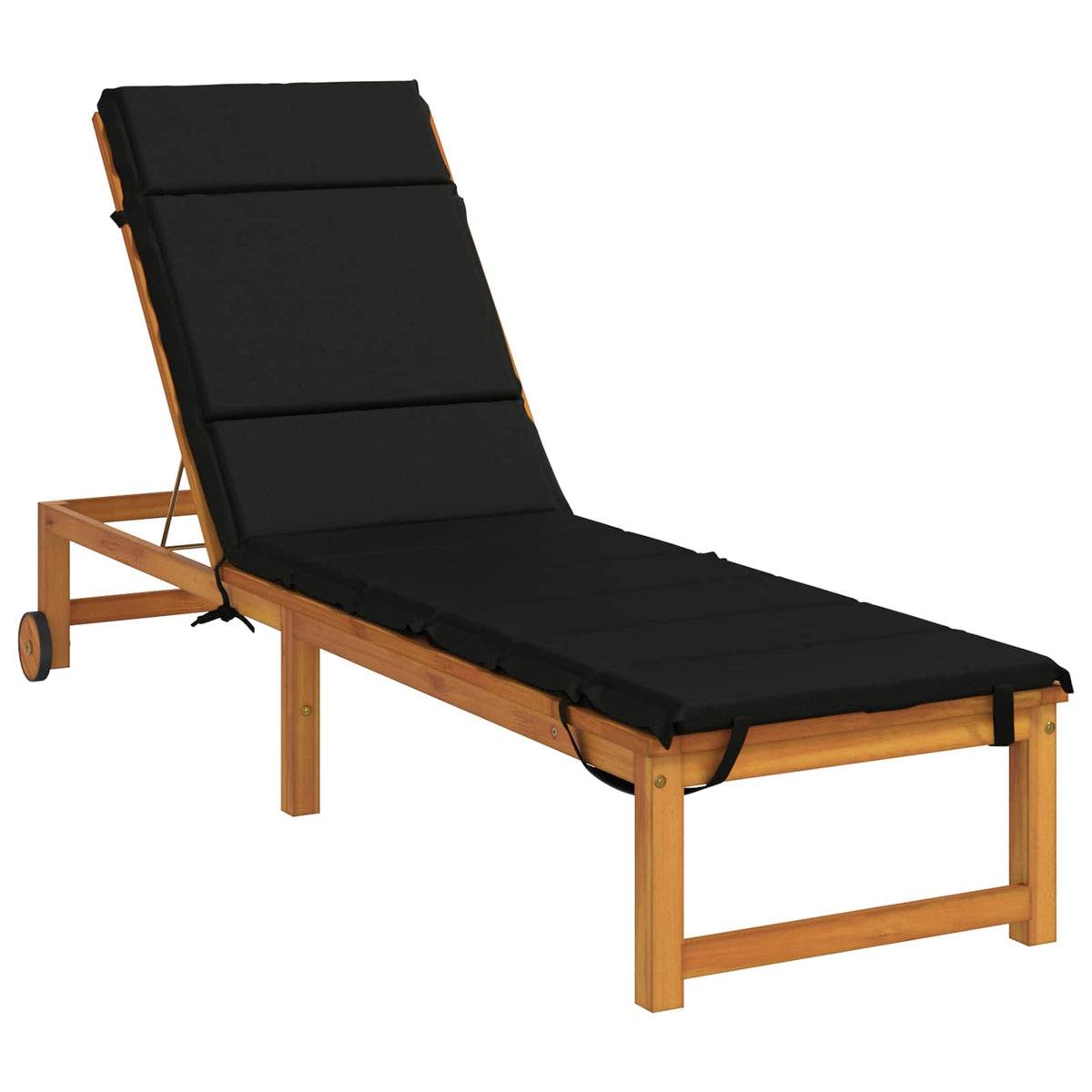Sunlounger Cushion GEMERT 100% Polyester Black 200 x 55 x 3 cm