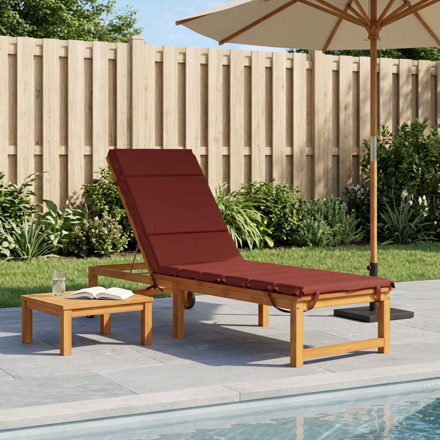 Sunlounger Cushion GEMERT 100% Polyester Red 200 x 60 x 3 cm