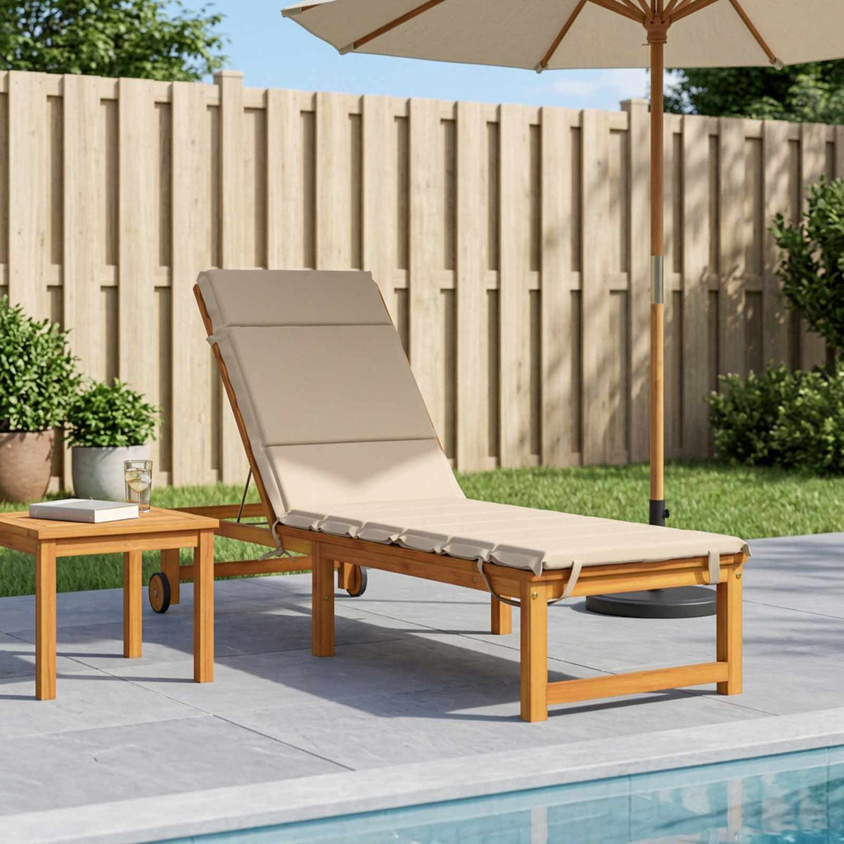 Sunlounger Cushion GEMERT 100% Polyester Cream 200 x 55 x 3 cm