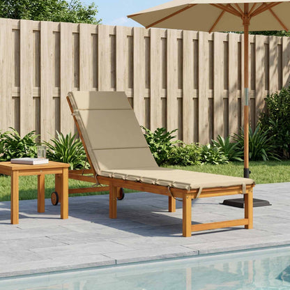 Sunlounger Cushion GEMERT 100% Polyester Beige 200 x 50 x 3 cm