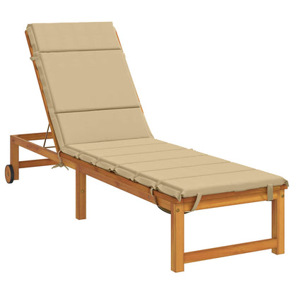 Sunlounger Cushion GEMERT 100% Polyester Beige 200 x 55 x 3 cm