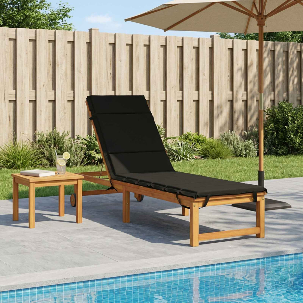 Sunlounger Cushion GEMERT 100% Polyester Black 200 x 55 x 3 cm