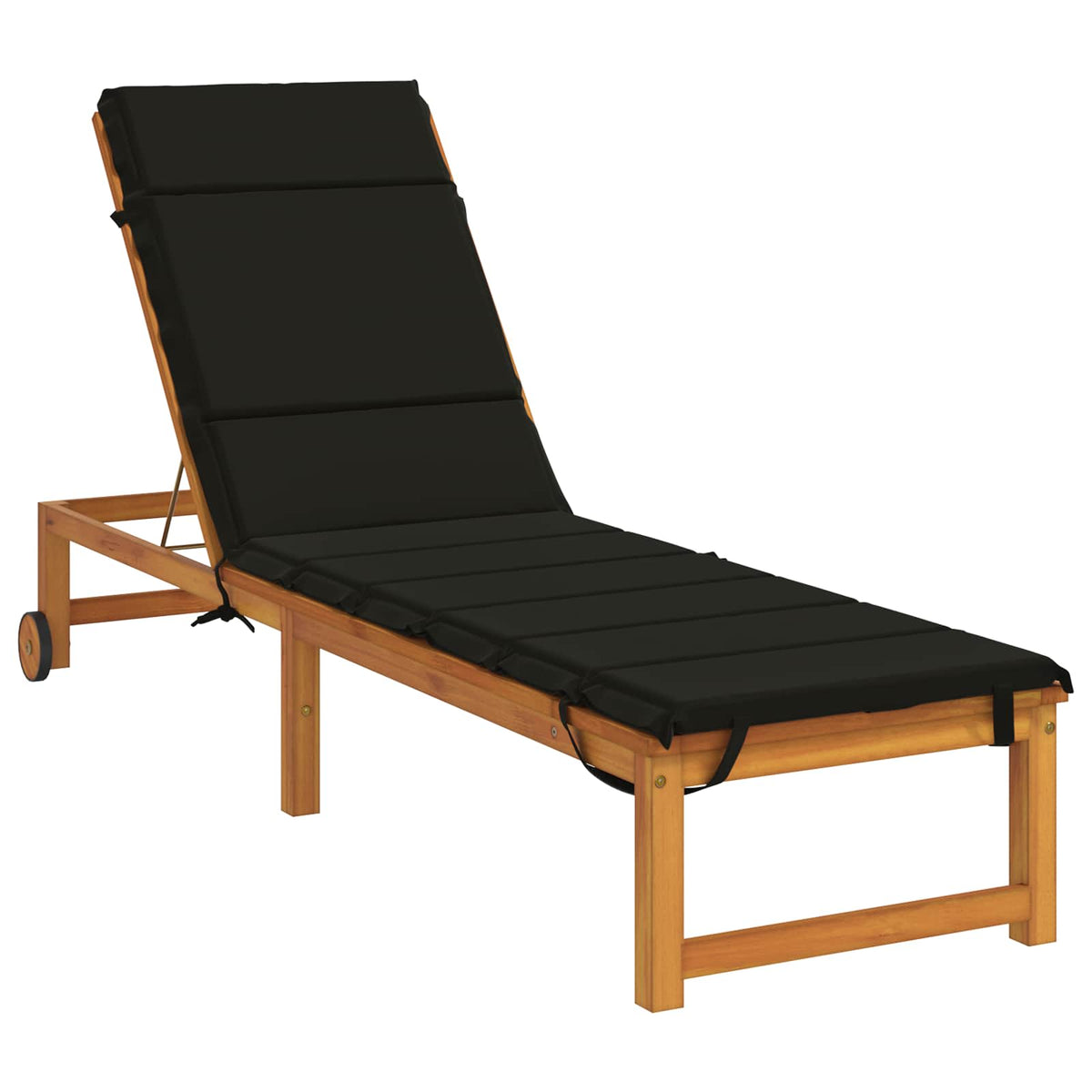 Sunlounger Cushion GEMERT 100% Polyester Black 200 x 55 x 3 cm