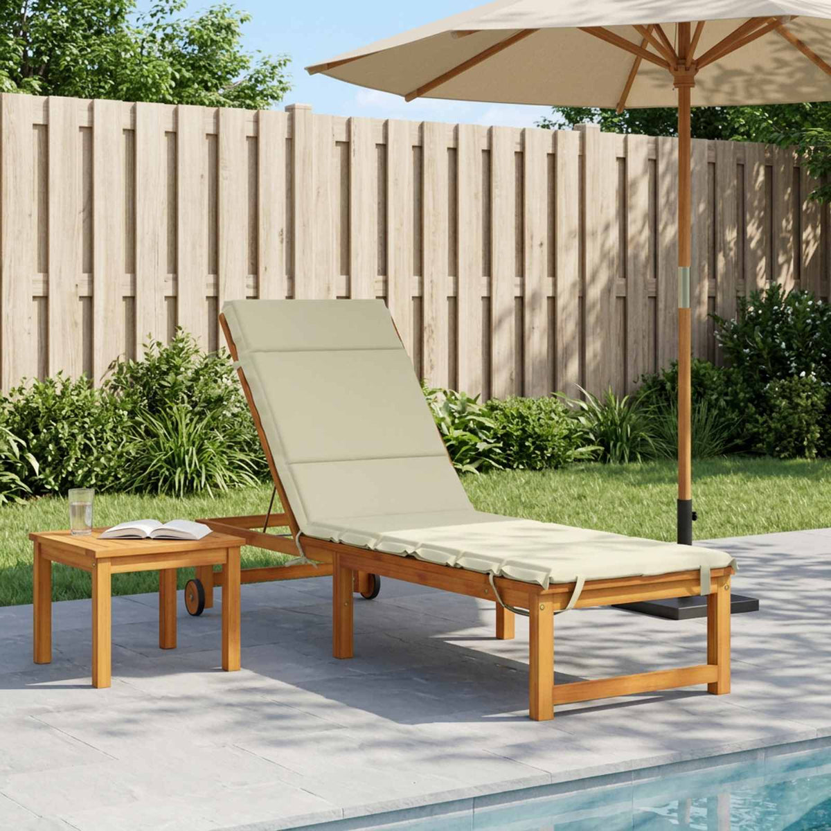 Sunlounger Cushion GEMERT 100% Polyester Cream 200 x 55 x 3 cm