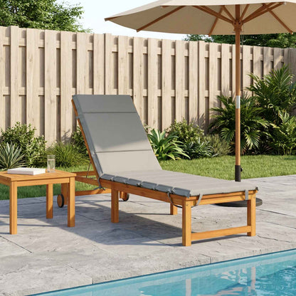 Sunlounger Cushion GEMERT 100% Polyester Grey 200 x 60 x 3 cm