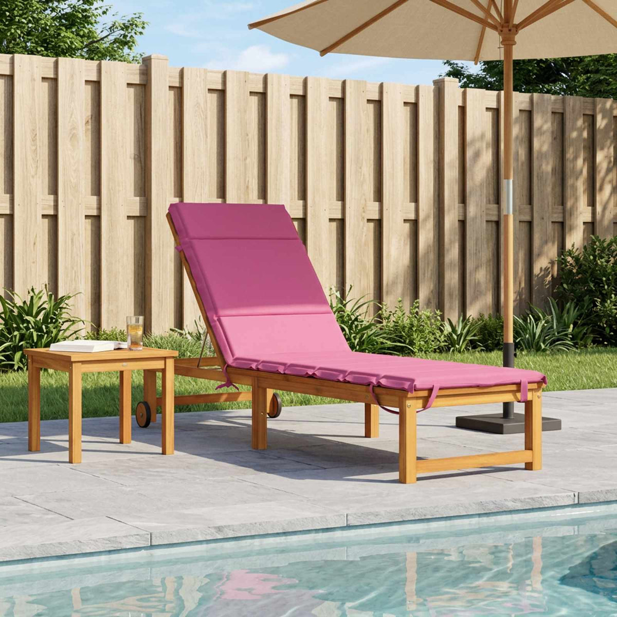 Sunlounger Cushion GEMERT 100% Polyester Pink 200 x 55 x 3 cm