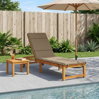 Sunlounger Cushion GEMERT 100% Polyester Taupe 200 x 60 x 3 cm