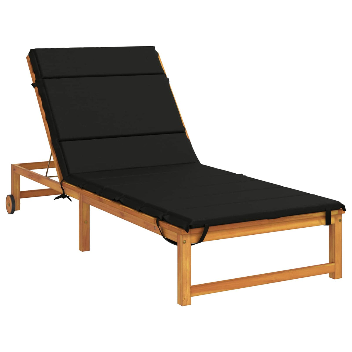 Sunlounger Cushion GEMERT 100% Polyester Black 200 x 70 x 3 cm
