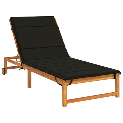 Sunlounger Cushion GEMERT 100% Polyester Black 200 x 70 x 3 cm