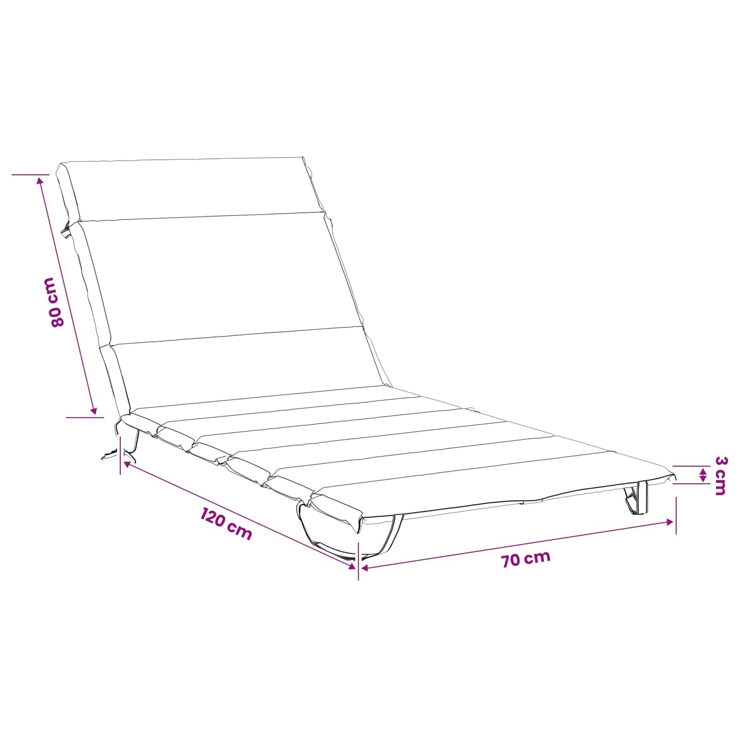 Sunlounger Cushion GEMERT 100% Polyester Turquoise