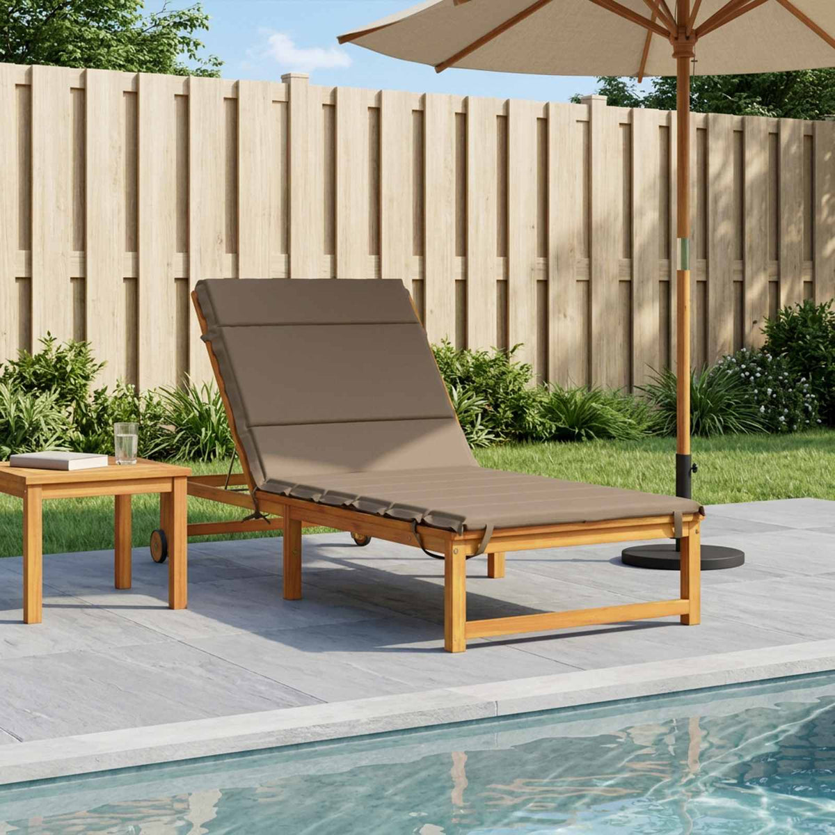 Sunlounger Cushion GEMERT 100% Polyester Taupe 200 x 90 x 3 cm