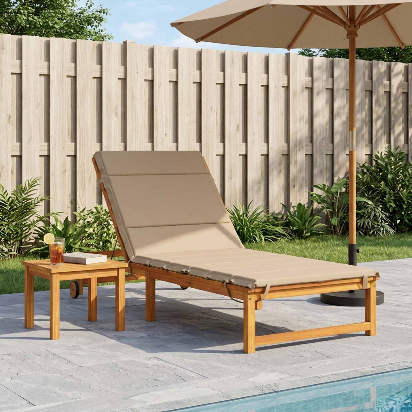 Sunlounger Cushion GEMERT 100% Polyester Sand 200 x 80 x 3 cm