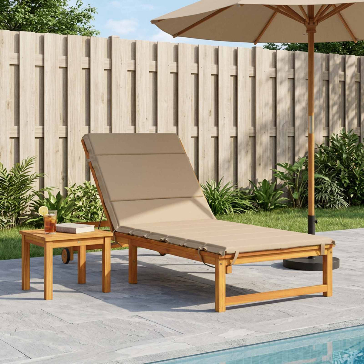 Sunlounger Cushion GEMERT 100% Polyester Sand 200 x 70 x 3 cm