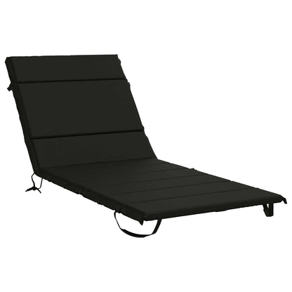 Sunlounger Cushion GEMERT 100% Polyester Black 200 x 80 x 3 cm