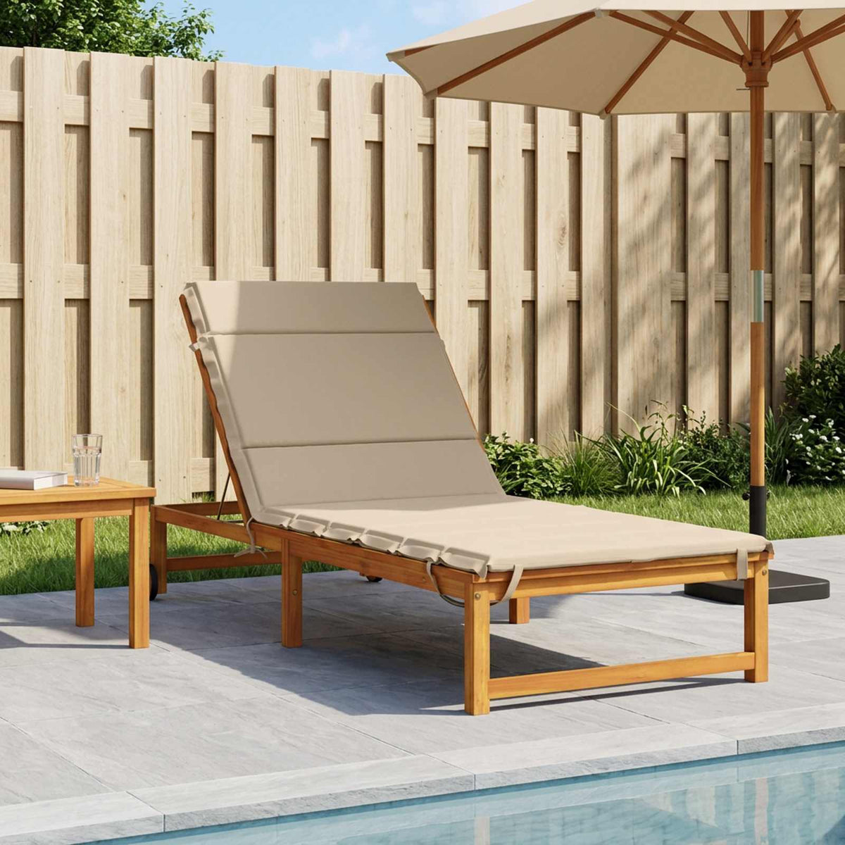 Sunlounger Cushion GEMERT 100% Polyester Cream 200 x 70 x 3 cm