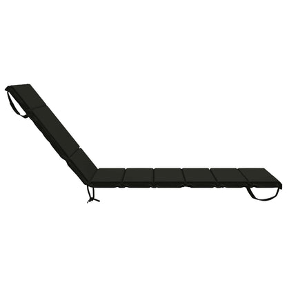 Sunlounger Cushion GEMERT 100% Polyester Black 200 x 80 x 3 cm