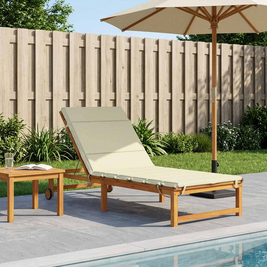 Sunlounger Cushion GEMERT 100% Polyester Cream 200 x 70 x 3 cm