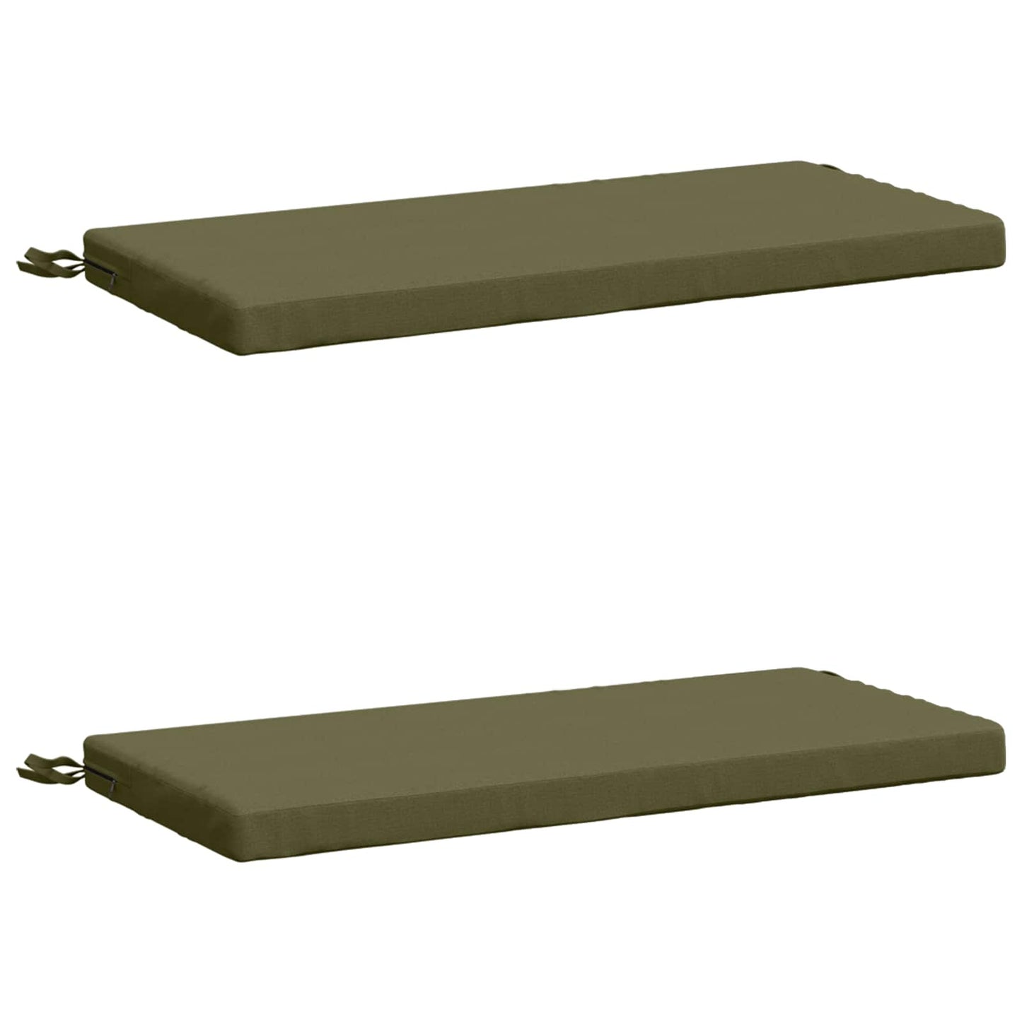 2-Piece Bench Cushions SOEST 2 pcs 100% Polyester Olive Green