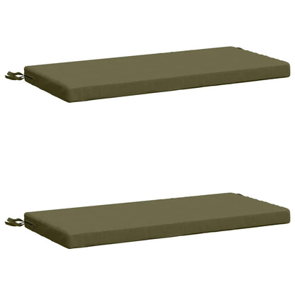 2-Piece Bench Cushions SOEST 2 pcs 100% Polyester Olive Green