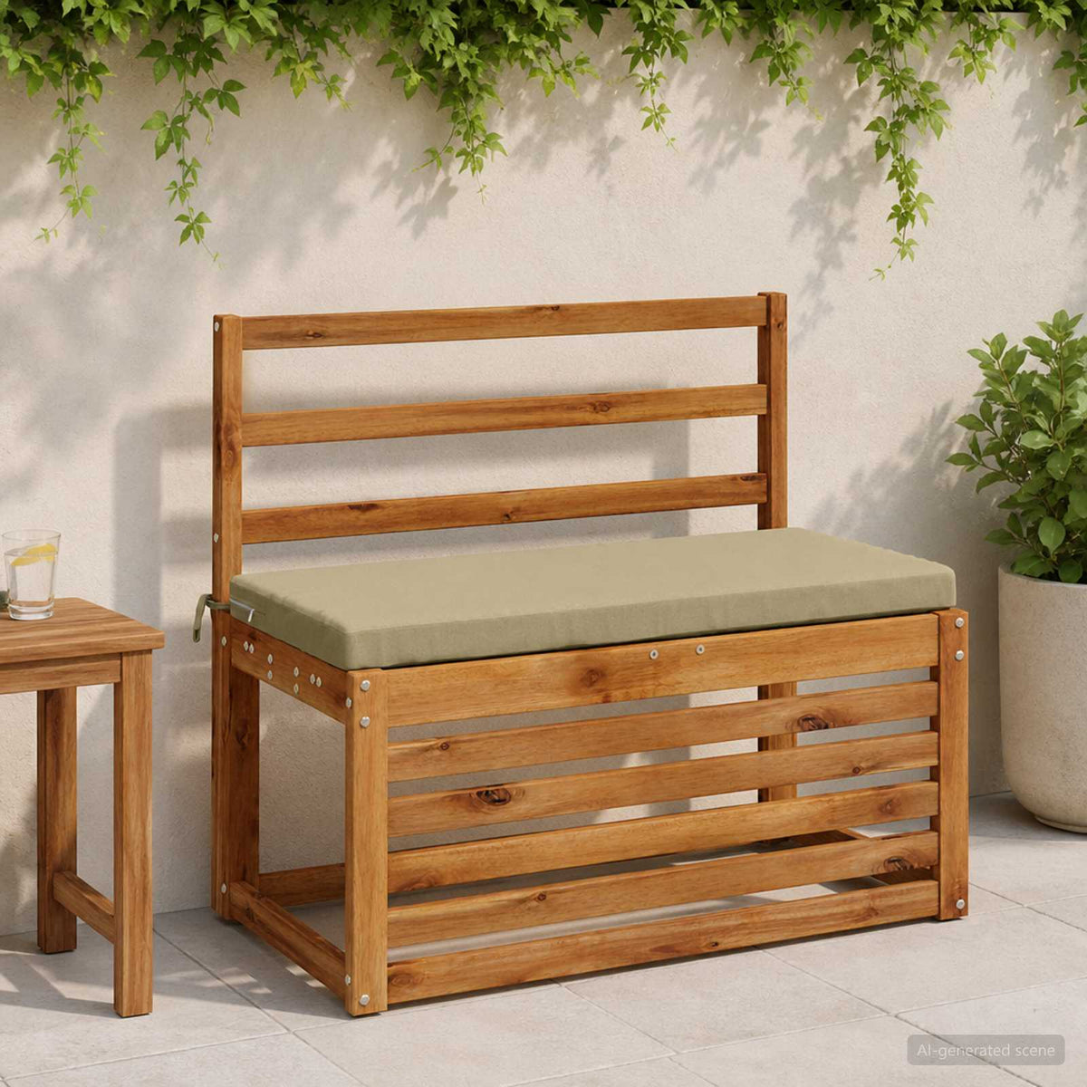 Bench Cushion SOEST 100% Polyester Light Green 80 x 40 x 5 cm