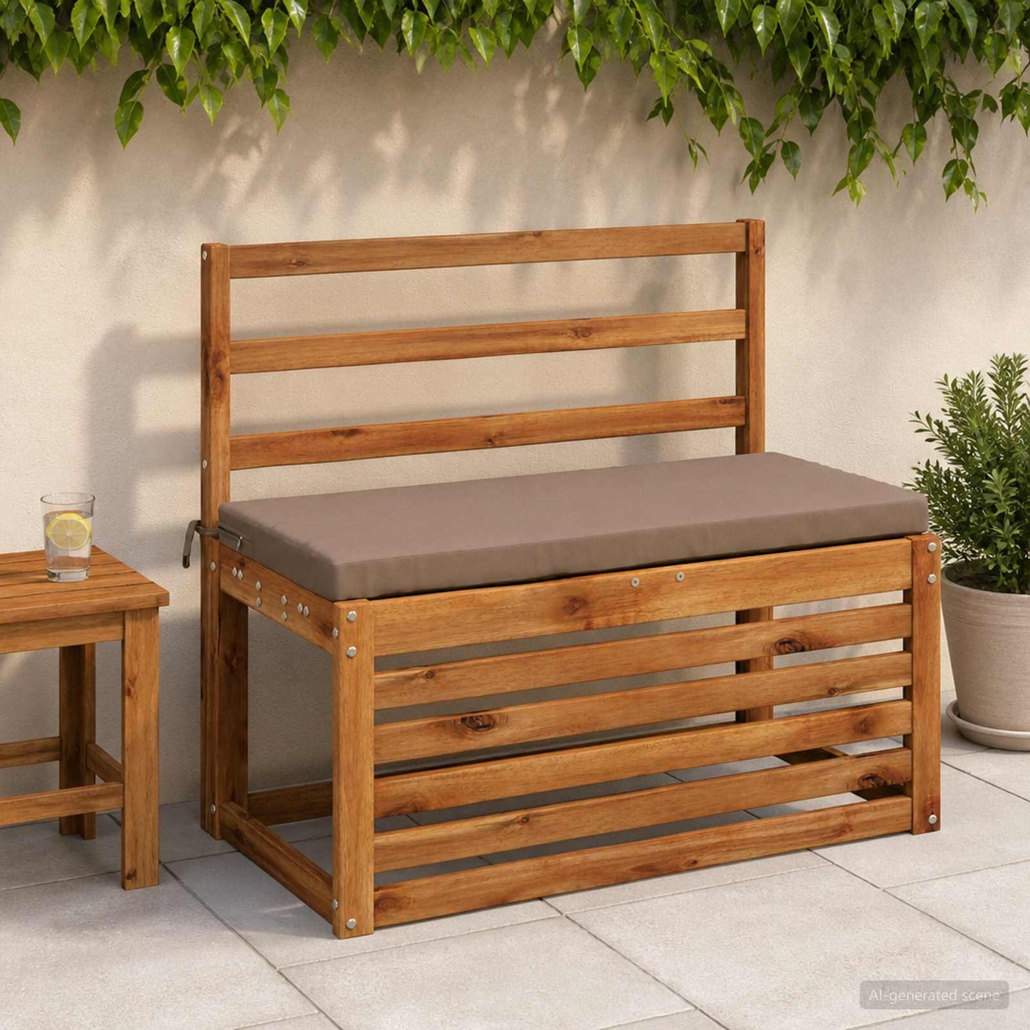 Bench Cushion SOEST 100% Polyester Taupe 60 x 40 x 5 cm