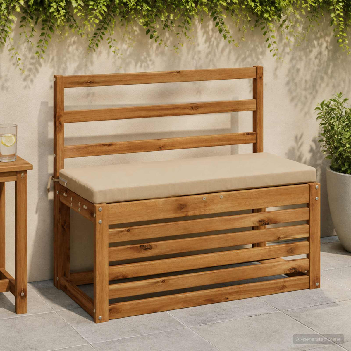 Bench Cushion SOEST 100% Polyester Sand 80 x 40 x 5 cm