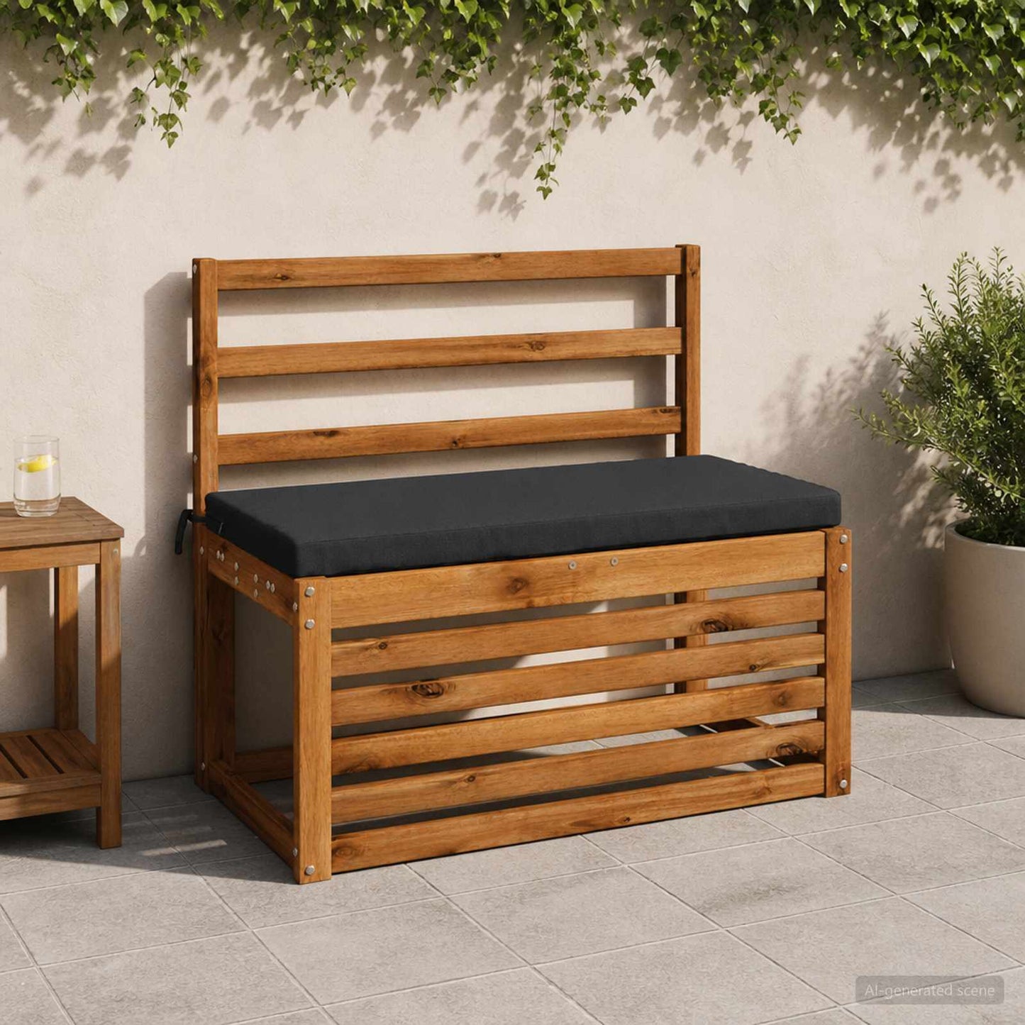 2-Piece Bench Cushions SOEST 2 pcs 100% Polyester Dark Blue