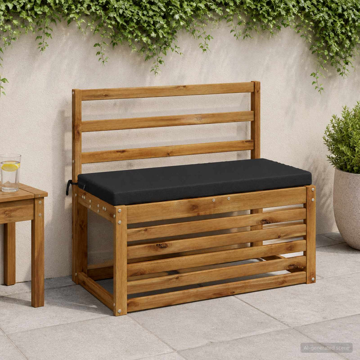 2-Piece Bench Cushions SOEST 2 pcs 100% Polyester Black