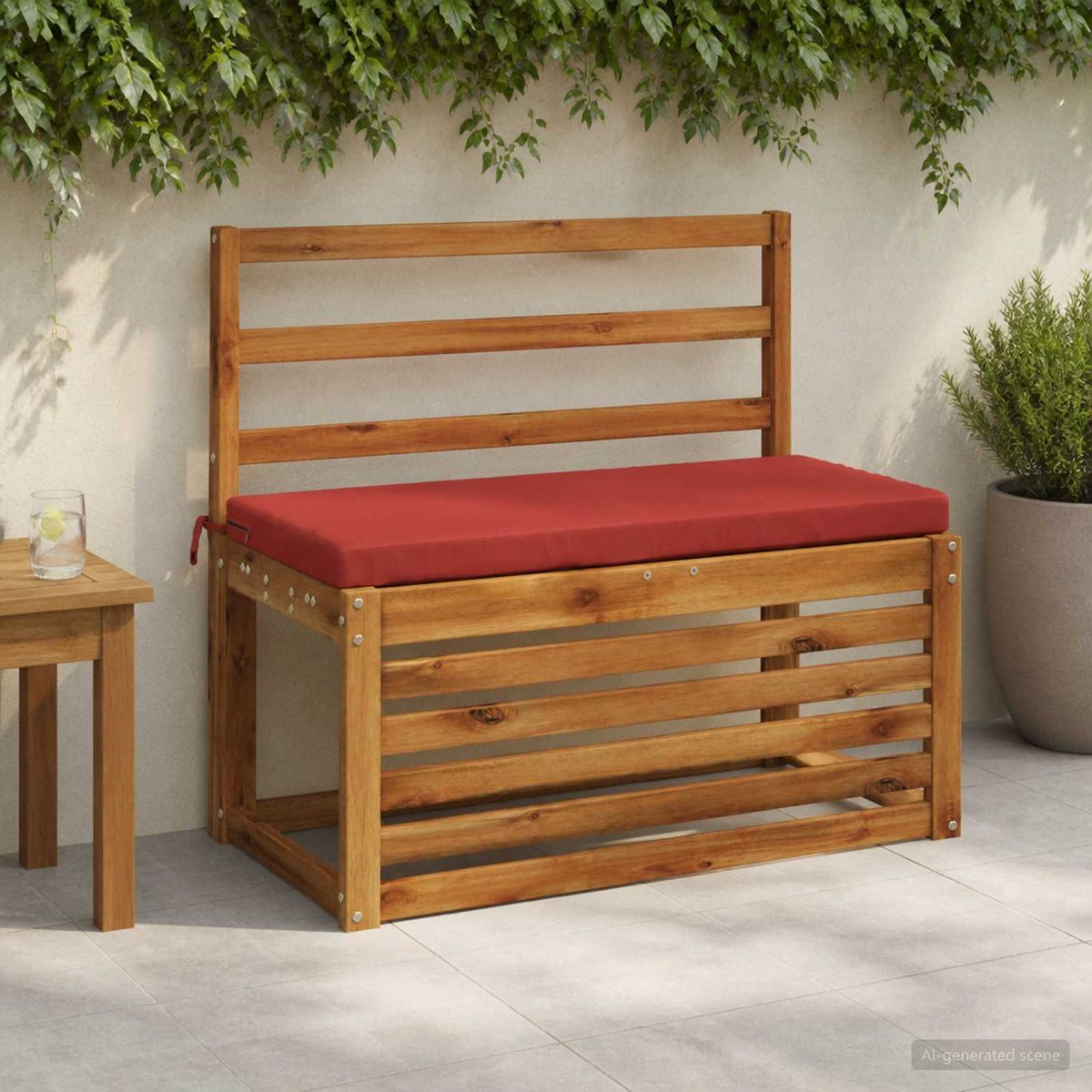Bench Cushion SOEST 100% Polyester Red 60 x 40 x 5 cm