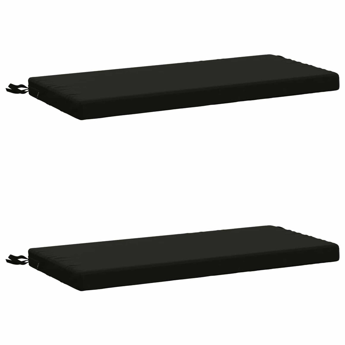 2-Piece Bench Cushions SOEST 2 pcs 100% Polyester Black